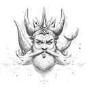 King Triton Poseidon  tattoo design idea