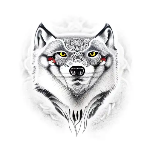 familia de lobos tattoo design idea