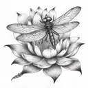 A majestic dragonfly emerging from a lotus flower, symbolizing rebirth and new beginnings tattoo design idea