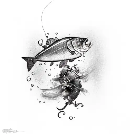 Sobriety and fishing tattoo design idea