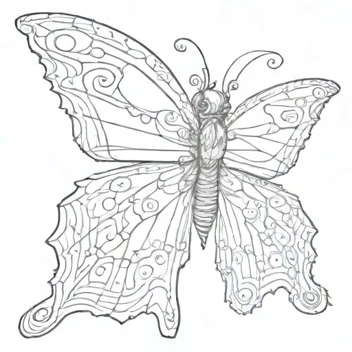 butterfly sarah in wings tattoo design idea