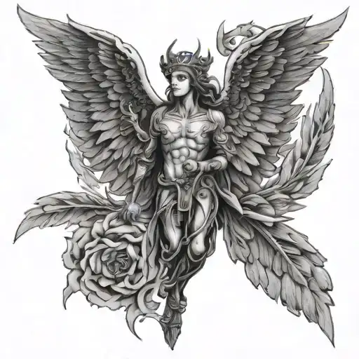 six-winged seraph tattoo design idea