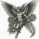 six-winged seraph tattoo design idea