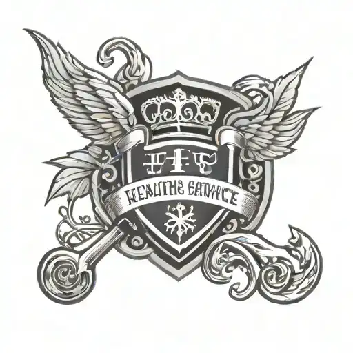health service logo transformed tattoo design idea