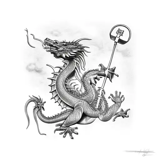 saint georges killing the dragon tattoo design idea