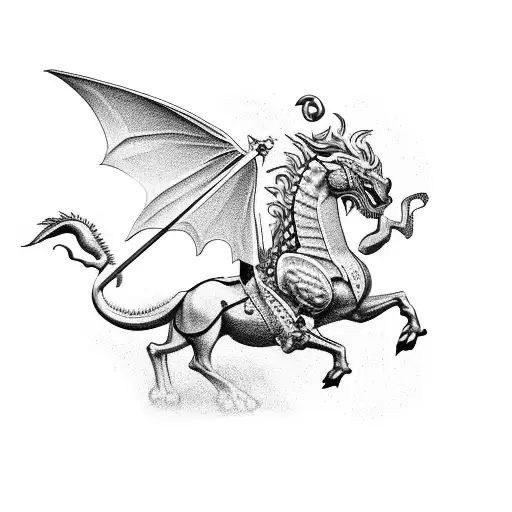 saint george killing the dragon tattoo design idea
