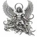 angels and demons tattoo design idea