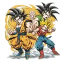 dragonball goku gohan goten father son kamehameha All in colour tattoo design idea