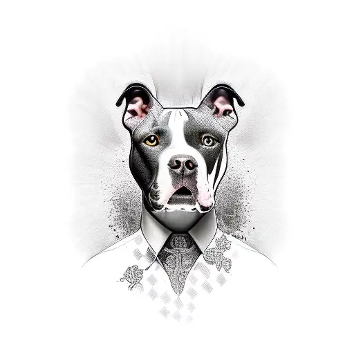 pitbull dog tattoo design idea