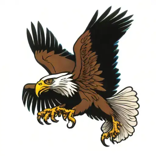 eagle landing tatto redesign tattoo design idea