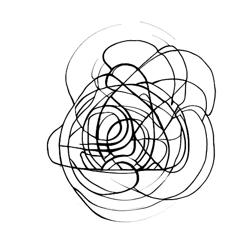sysiphus abstract fine line simple tattoo design idea