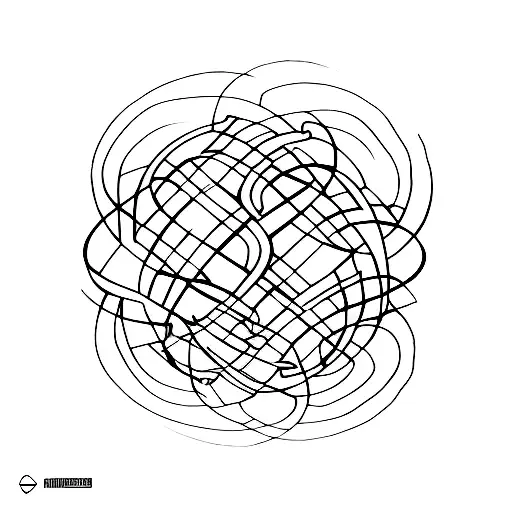sysiphus fine line abstract simple tattoo design idea