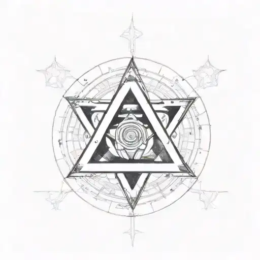 moksha symbol tattoo with pentagram designs tattoo design idea
