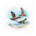 pintail duck flying tattoo design idea