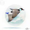pintail duck flying tattoo design idea