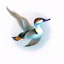 pintail duck flying tattoo design idea