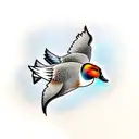 pintail duck flying tattoo design idea