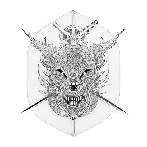 Intricate mechanical tattoo design incorporating elements of a tattoo machine tattoo design idea