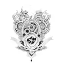 Intricate mechanical tattoo design incorporating elements of a tattoo machine tattoo design idea