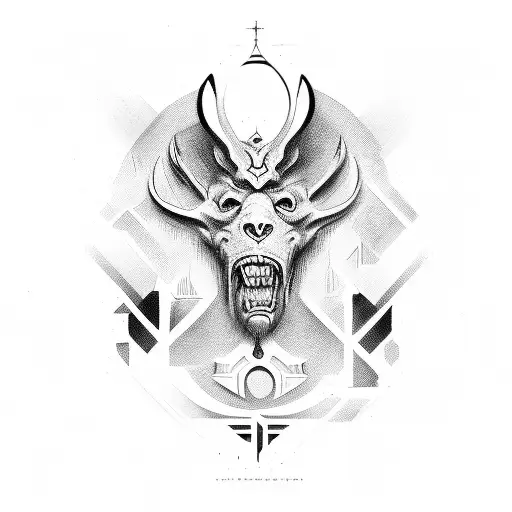 Words 'The Greek' for a black work with a design aroung it  tattoo design idea