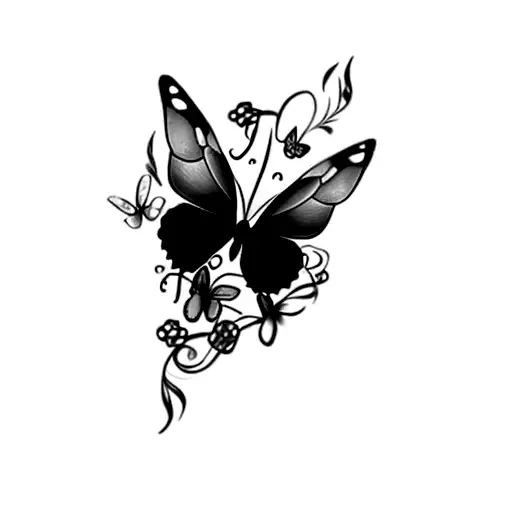 3 butterfly's  tattoo design idea