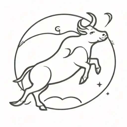 cow jumping over the moon, bisexual, cat costume  tattoo design idea