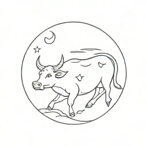 cow jumping over the moon, bisexual tattoo design idea