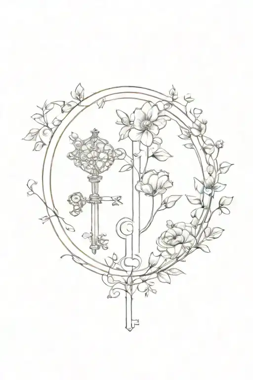 "secret gardens in my mind, people need a key to get to, the only one is mine"  tattoo design idea