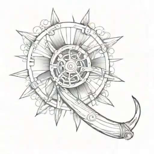 beermug and four blade propeller tattoo design idea