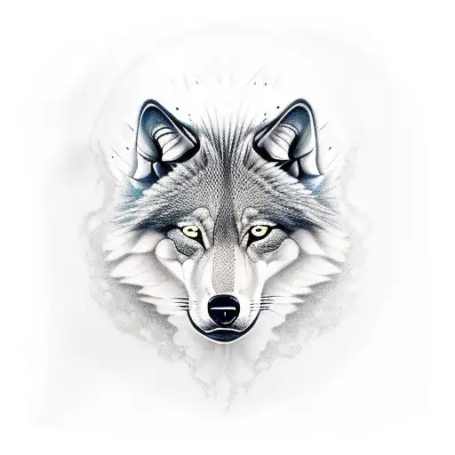 cabeza de lobo tattoo design idea