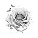 Rose, Clock, Butterflies tattoo design idea