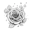 Rose, Clock, Butterflies tattoo design idea