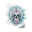 skull and our lady Guadalupe  tattoo design idea