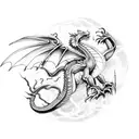 dragon, lightning, god,  tattoo design idea