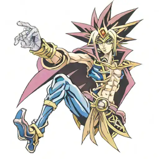 yugioh sleeve tattoo featuring exotic and dark magician tattoo design idea