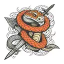 snake with sword tattoo design idea