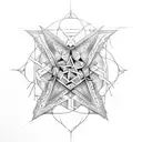 pentagram hand  tattoo design idea