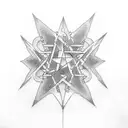 pentagram hand  tattoo design idea