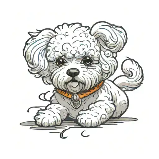 bichon dog tattoo design idea