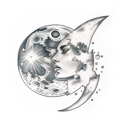 moon cycle tattoo design idea