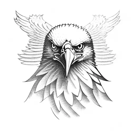 an eagle with wings tattoo design idea