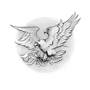 an eagle with wings tattoo design idea
