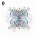 A butterfly made up of interconnected gears and cogs, symbolizing the intricate connections between music, love, and the complexities of life tattoo design idea