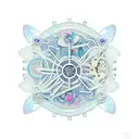 A butterfly made up of interconnected gears and cogs, symbolizing the intricate connections between music, love, and the complexities of life tattoo design idea