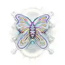 A butterfly made up of interconnected gears and cogs, symbolizing the intricate connections between music, love, and the complexities of life tattoo design idea