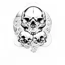 Skull and gun tattoo design idea