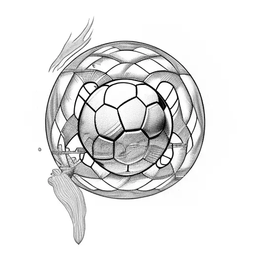 tattoo about soccer, the beach, trees, with words "Roberto Cruz" and "Eloida Gallo" tattoo design idea