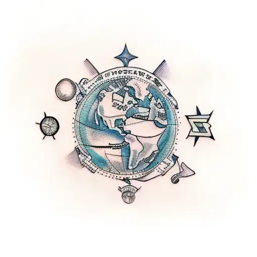 map monde tattoo design idea