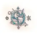 map monde tattoo design idea