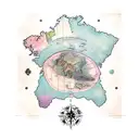 map monde tattoo design idea
